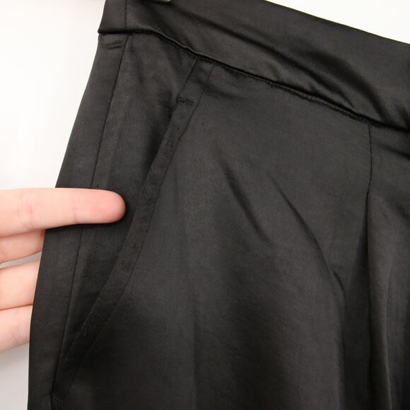 Vince Camuto Dress Pants Black Wide Leg Front Pleat Satin Trouser Pant Size 14W - Picture 10 of 16